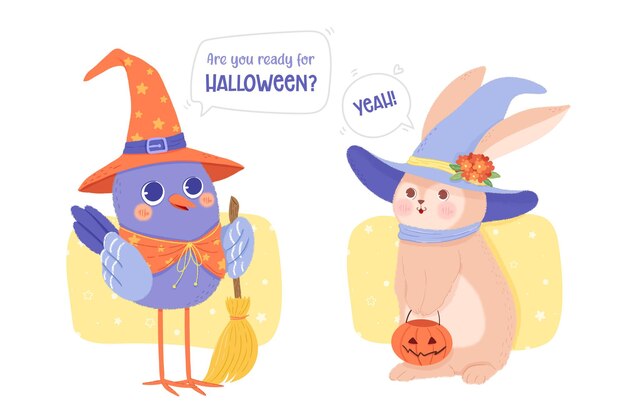 Pets dressed in halloween costumes