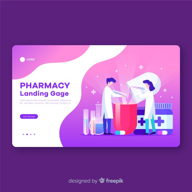 Pharmacy landing page flat design