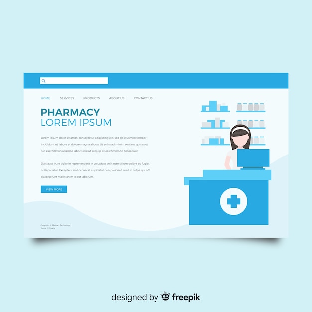 Free Vector pharmacy landing page