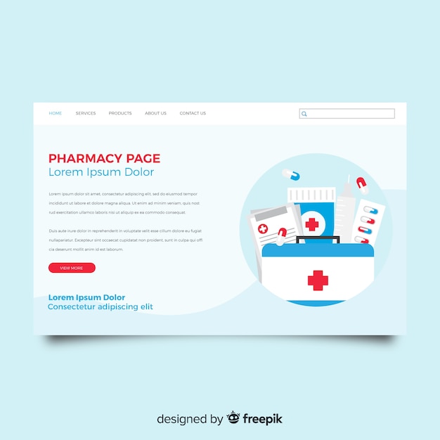 Free Vector pharmacy landing page