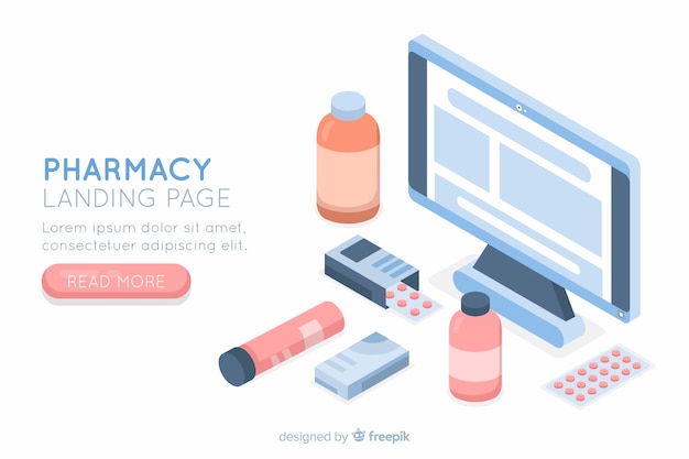 Free Vector pharmacy landing page