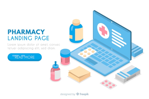 Free Vector pharmacy landing page