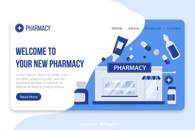 Pharmacy landing page