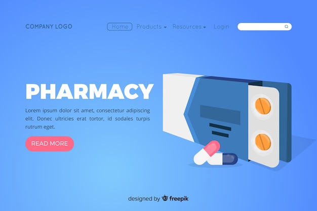 Pharmacy landing page