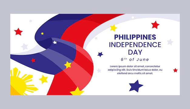 Free vector philippine independence day hand drawn banner