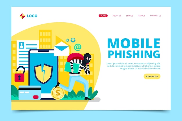 Phishing account landing page concept