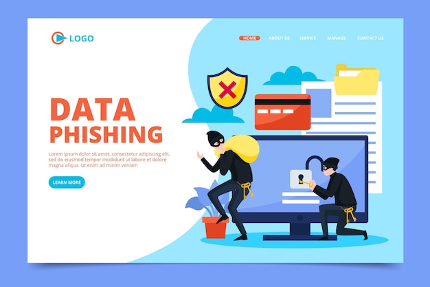 Phishing account landing page design