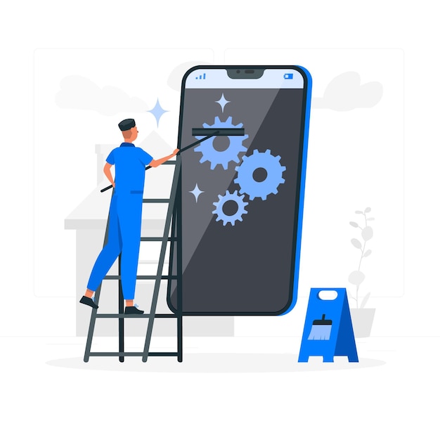 Free Vector phone maintenance concept illustration