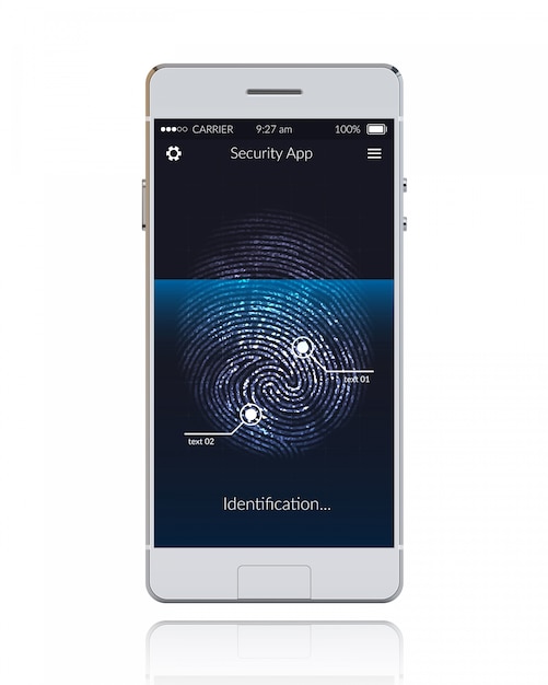 Free Vector phone scanning fingerprint