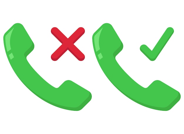 Free Vector phone with check mark and cross