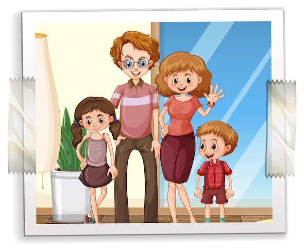 Free vector a photo of family on white backgound