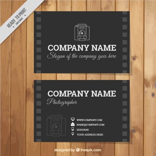 Free vector photo studio card with hand drawn camera