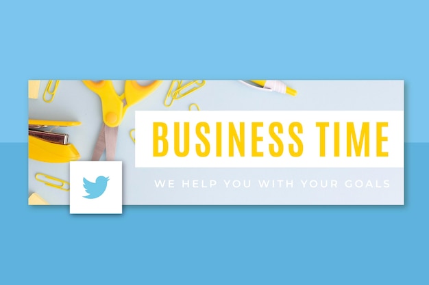 Photo and text business twitter header