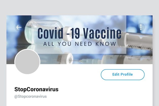 Photo and  text coronavirus twitter header