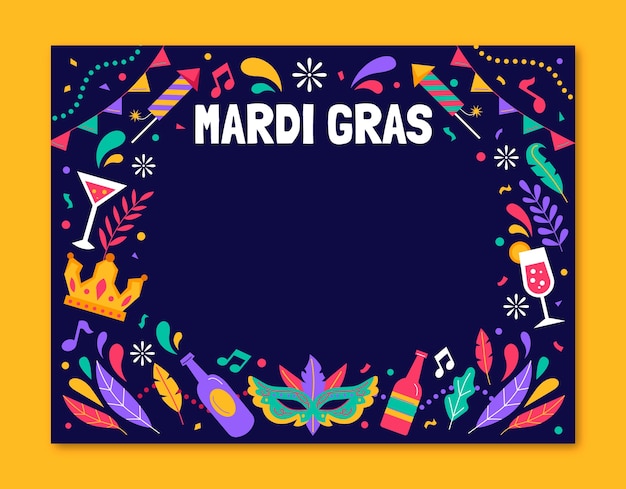 Free Vector photocall template for mardi gras carnival celebration