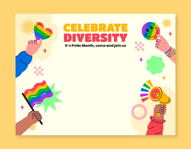 Free Vector photocall template for pride month celebration