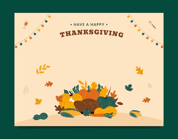 Free vector photocall template for thanksgiving day celebration