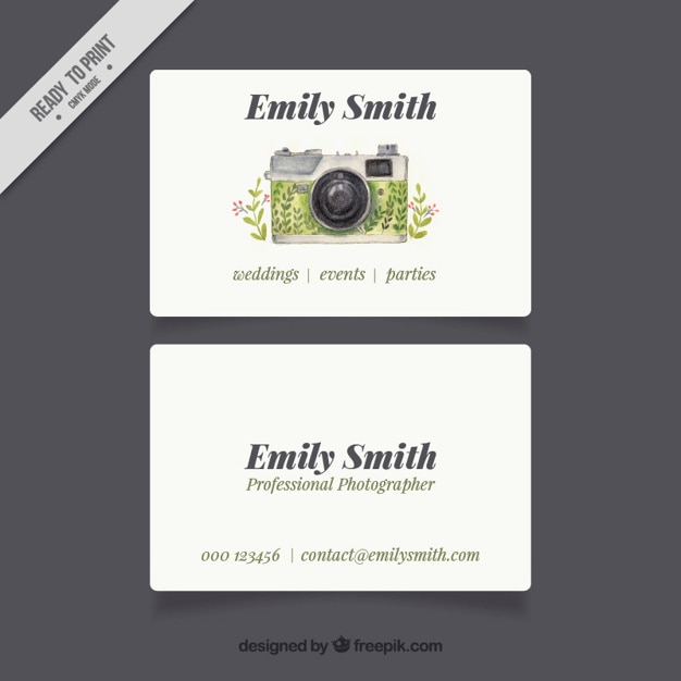 Free vector photographer business card