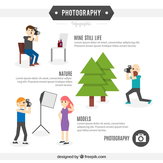 Free Vector photographer infographic template