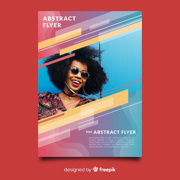 Free Vector photographic abstract flyer template