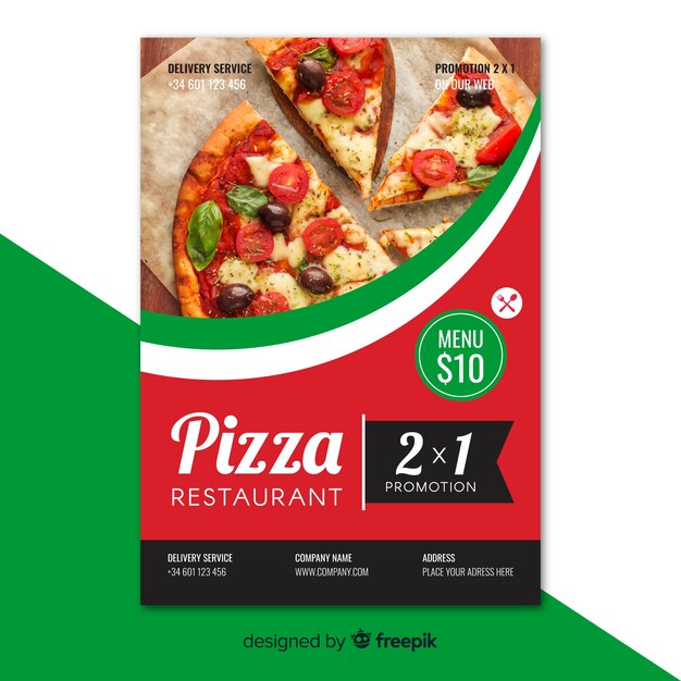 Photographic pizza restaurant flyer