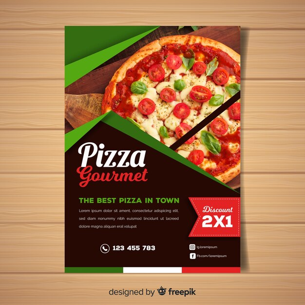 Photographic pizza restaurant flyer