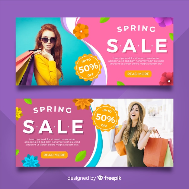 Photographic spring sale banner