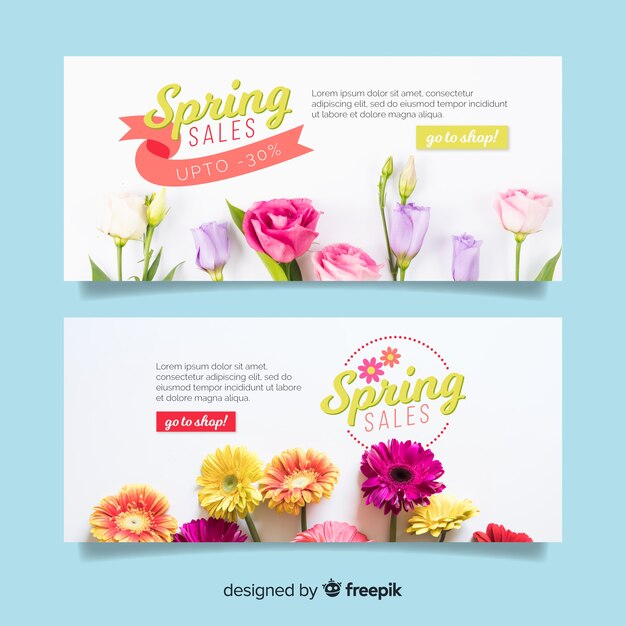 Photographic spring sale banner