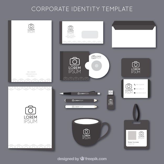 Free vector photography camera logo corporate identity