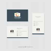 Free vector photography card with a camera