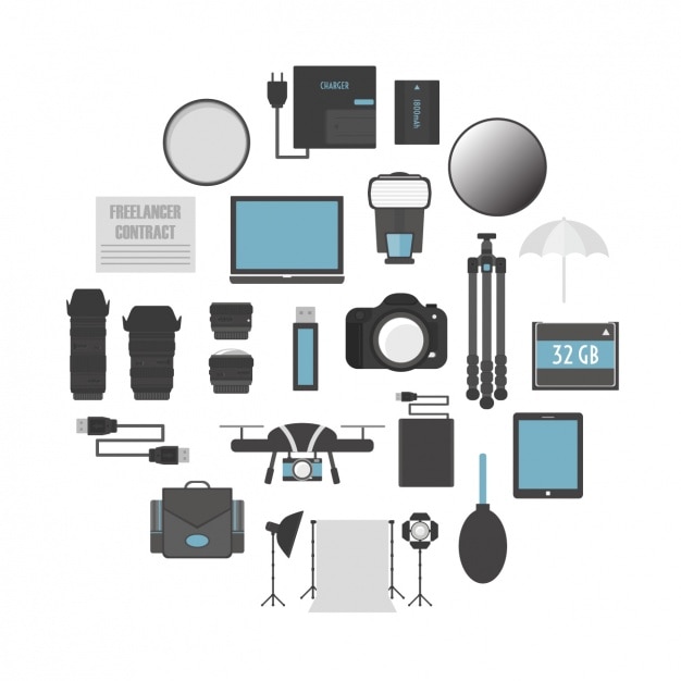 Free Vector photography equipment set