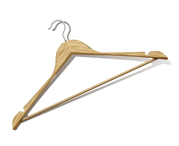 Free Vector photorealistic clothes hanger with shadow on white background