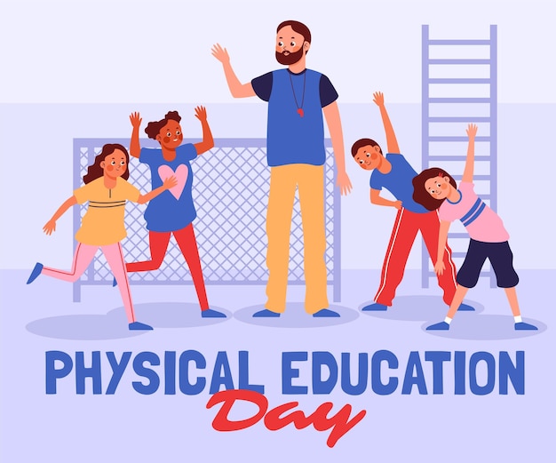 Physical education day illustration