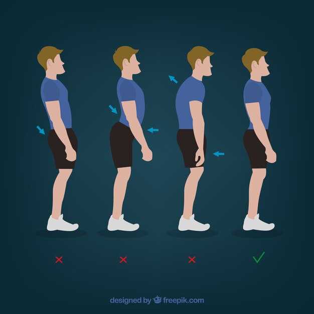 Free Vector physiotherapy bad back postures