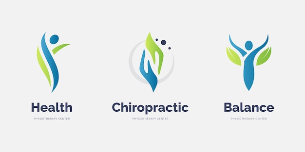 Physiotherapy logo template collection