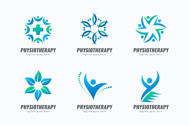 Physiotherapy logo template collection