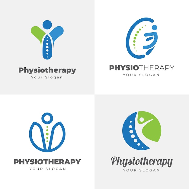 Physiotherapy logo template collection