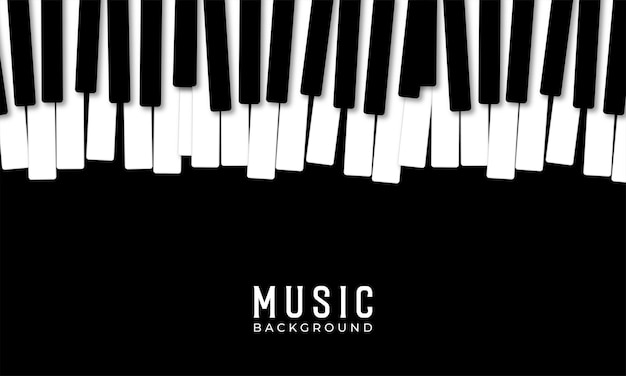 Free Vector piano keys closeup on a black background the concept of musical instruments