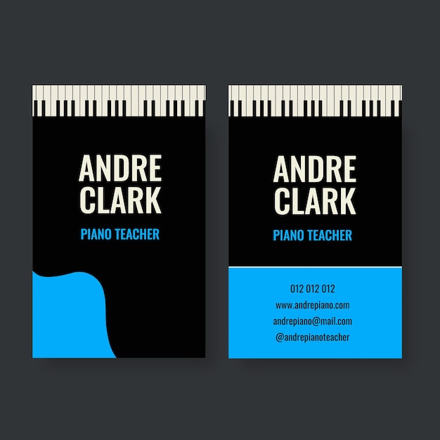 Piano teacher business card