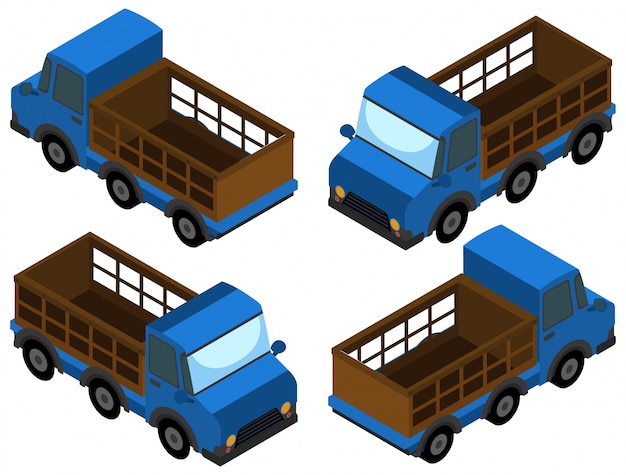 Free Vector pick up truck in blue color