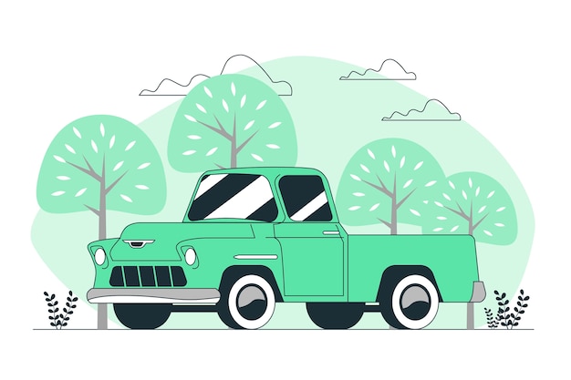 Pick up truck concept illustration