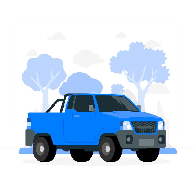 Pick up truck concept illustration