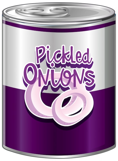 Pickled onions in aluminum can