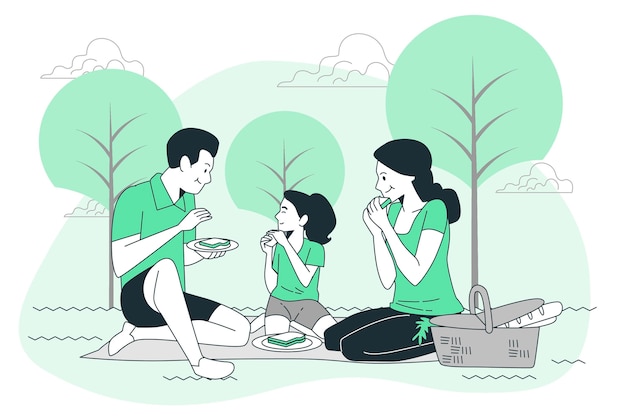 Picnic concept illustration