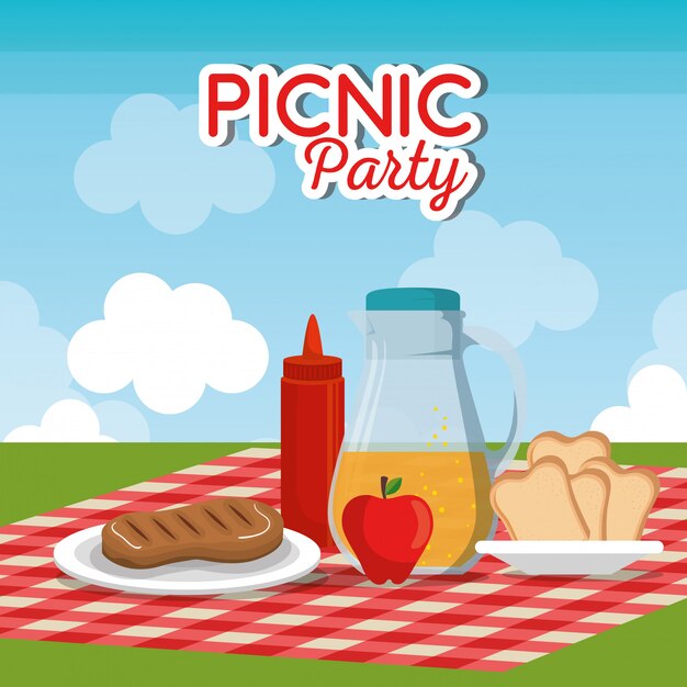 picnic party celebration scene