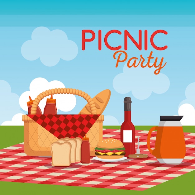 picnic party celebration scene