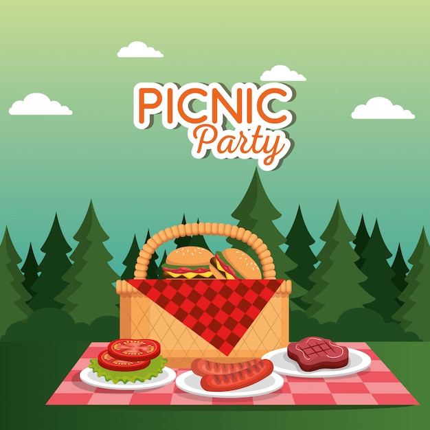 picnic party celebration scene