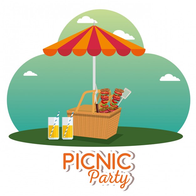 picnic party celebration scene