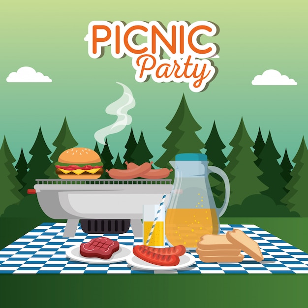 picnic party celebration scene