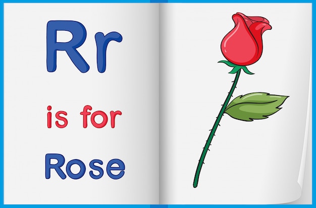 Free Vector a picture of a rose in a book